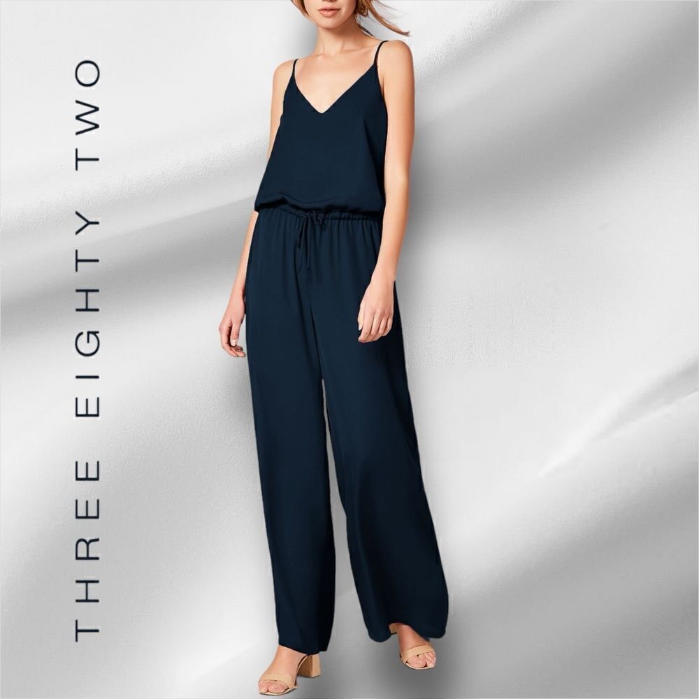 THREE EIGHTY TWO Women’s Erin Cami Jumpsuit in the Size Large in Cadet Blue
